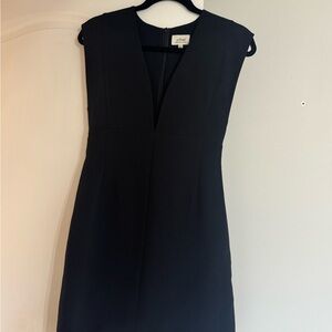 Wilfred Classic Black V-Neck Mini Dress